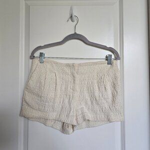 H&M Cream pleated textured Shorts